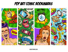 Load image into Gallery viewer, Comic Book Pop-Art Digital Download Printable Bookmarks