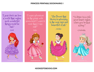 Princess Digital Download Printable Bookmarks