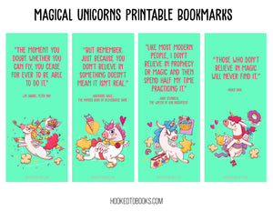 Magical Unicorns - 2 Printable Bookmarks