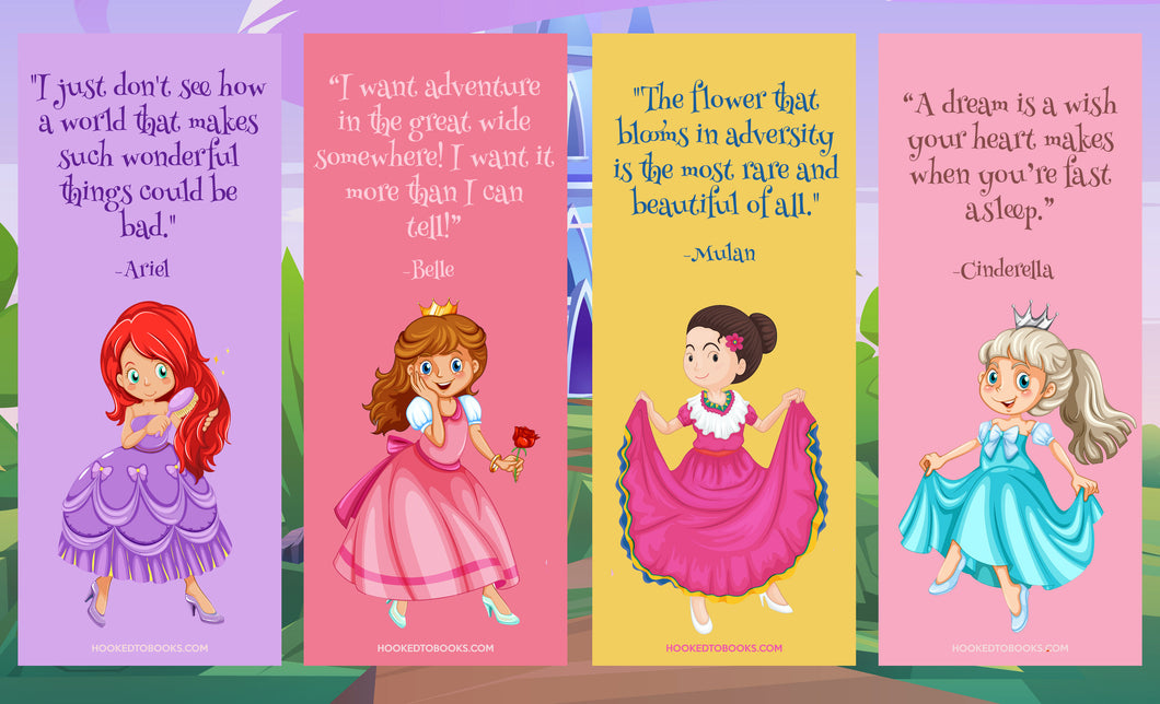 Princess Digital Download Printable Bookmarks