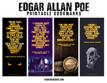 Load image into Gallery viewer, Edgar Allen Poe Digital Download Printable Bookmarks