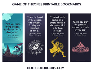 A Song of Ice & Fire - GOT Digital Download Printable Bookmarks