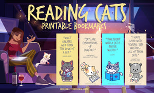 Reading Cats Digital Download Printable Bookmarks