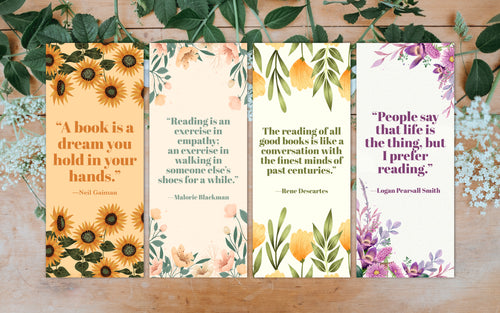 Floral Digital Download Printable Bookmarks